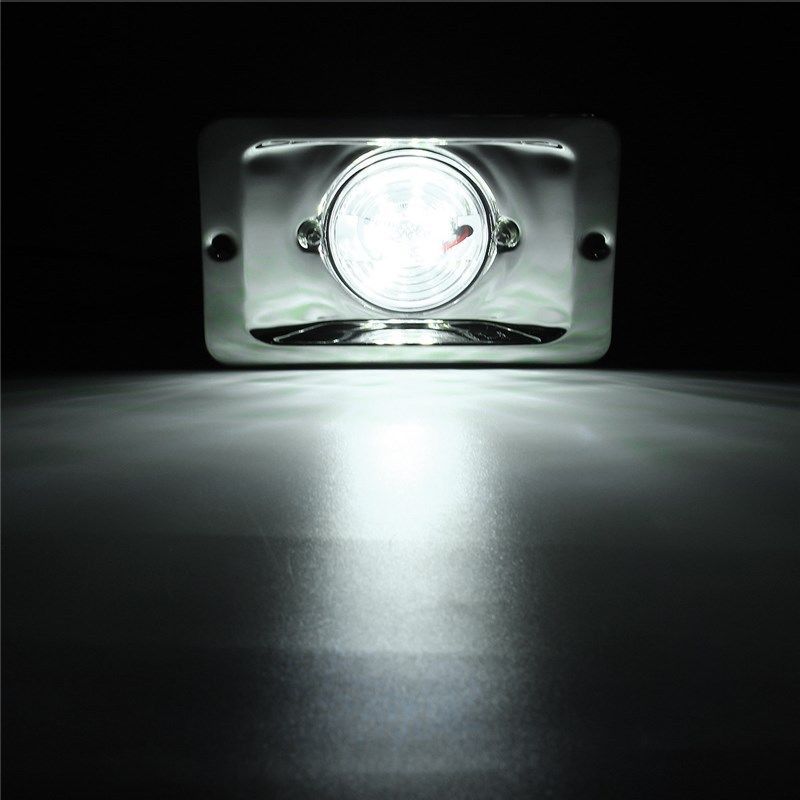 Pactrade Marine Boat LED Stern Light Rectangular SS 304 Splash Proof Flush Mount