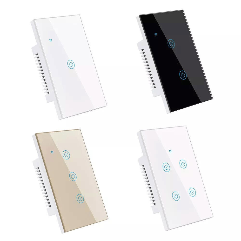 Tuya WIFI Smart Wall Light Touch Glass Panel Switch App Voice Control