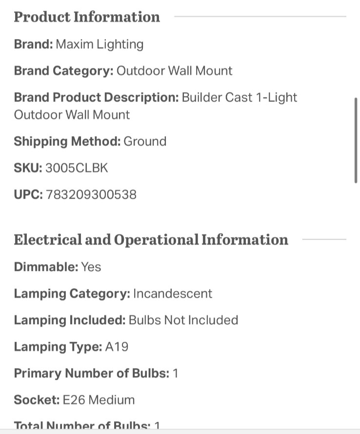 maxim lighting black wall lantern 3005CLBK