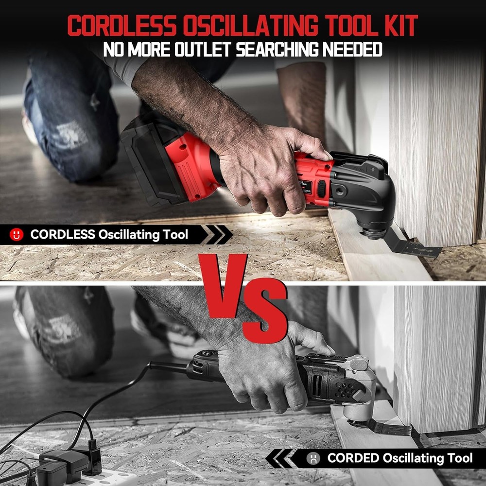 Cordless Oscillating Tool Compatible with Milwaukee 18V For Battery
