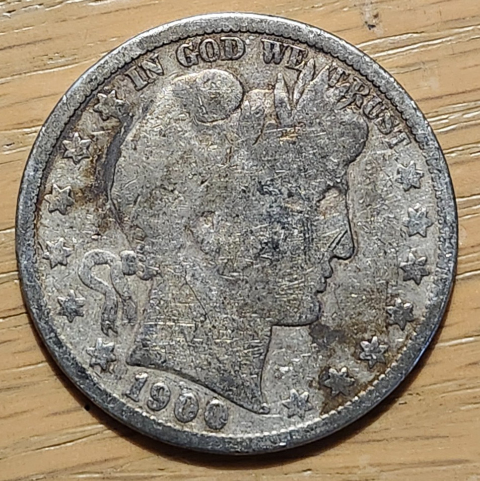 90% SILVER 1900 P BARBER HALF #1
