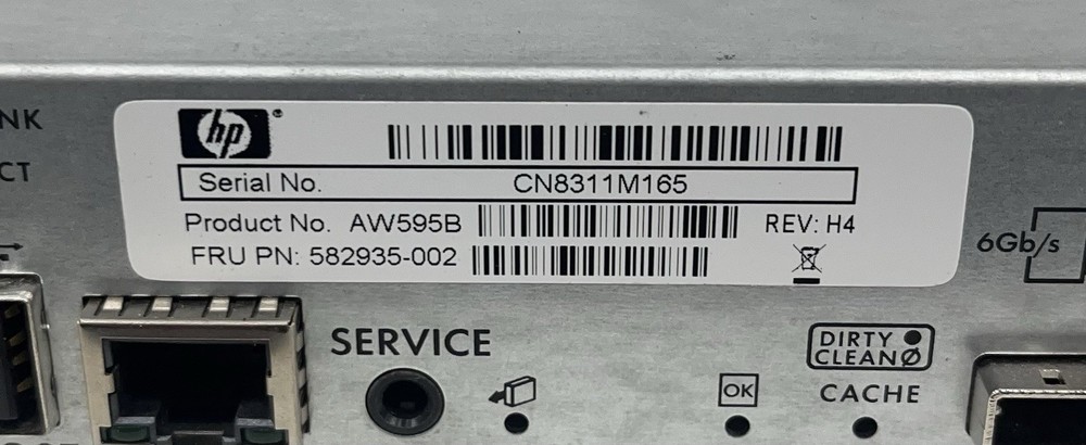 HP 582935-002 AW595B P2000 G3 RAID 2x10GbE ISCSI MSA ARRAY SPS CONTROLLER