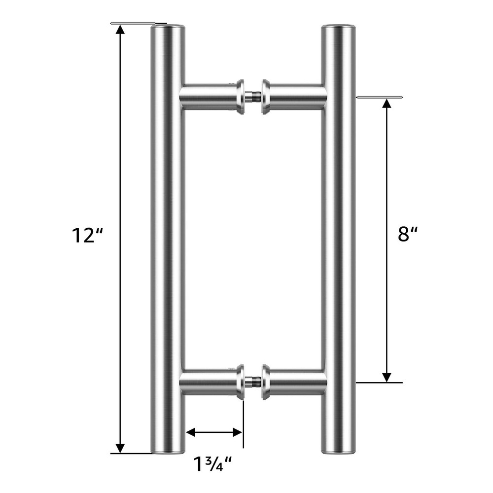 SMARTSTANDARD 12" Push Pull Sliding Stainless Steel Barn Door Handle Set 2 Pack
