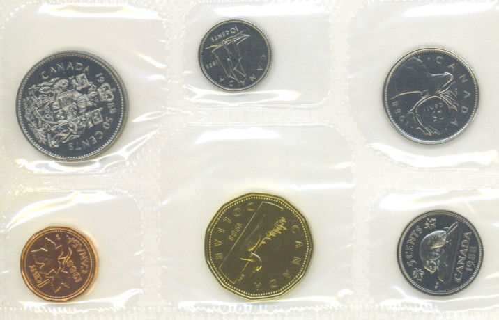 Canada 1988 Proof Like PL Coin Set Envelope COA