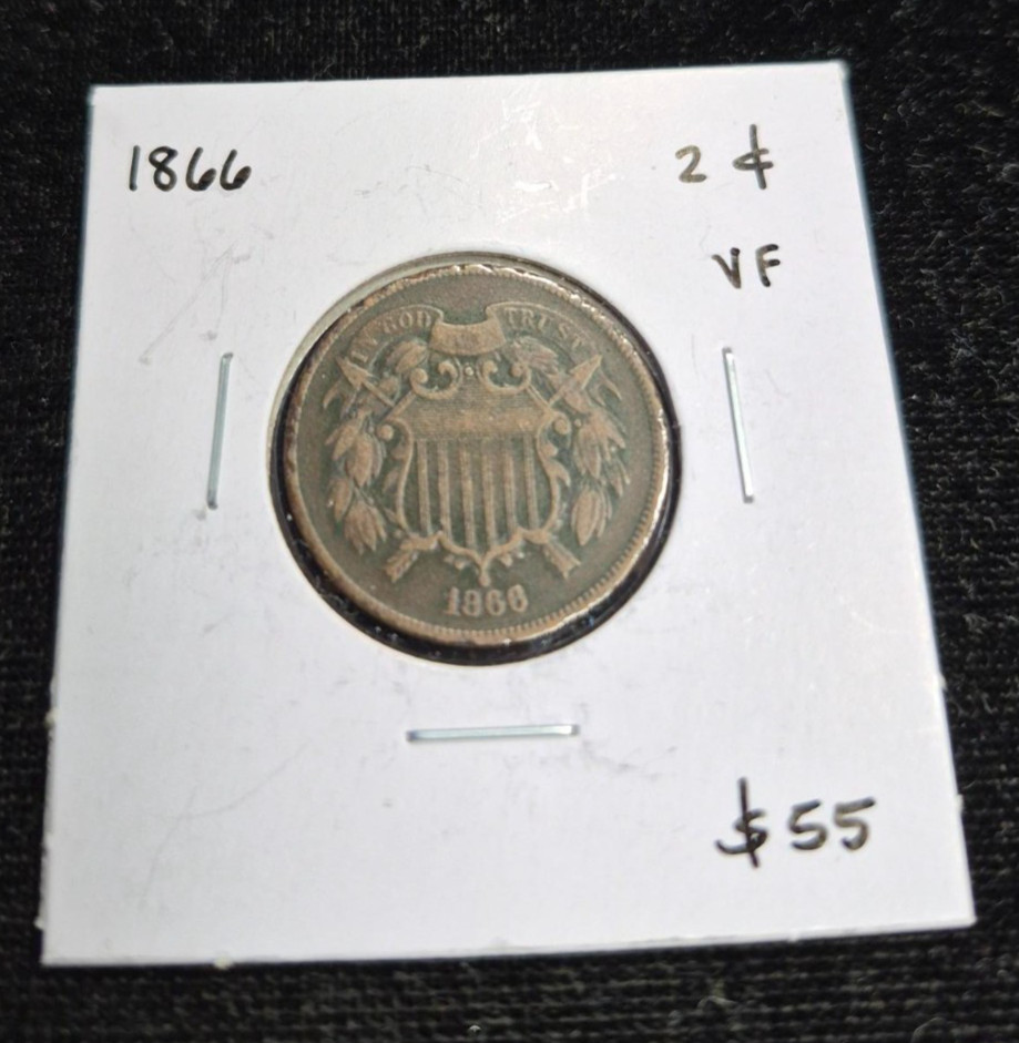 1866- Two cent- VF