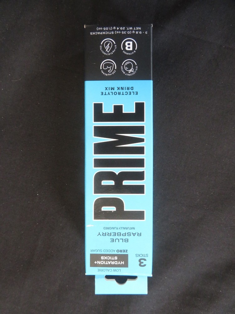 Prime Blue Raspberry Topical Punch 6 Hydration+ Sticks Packets Zero Sugar Added