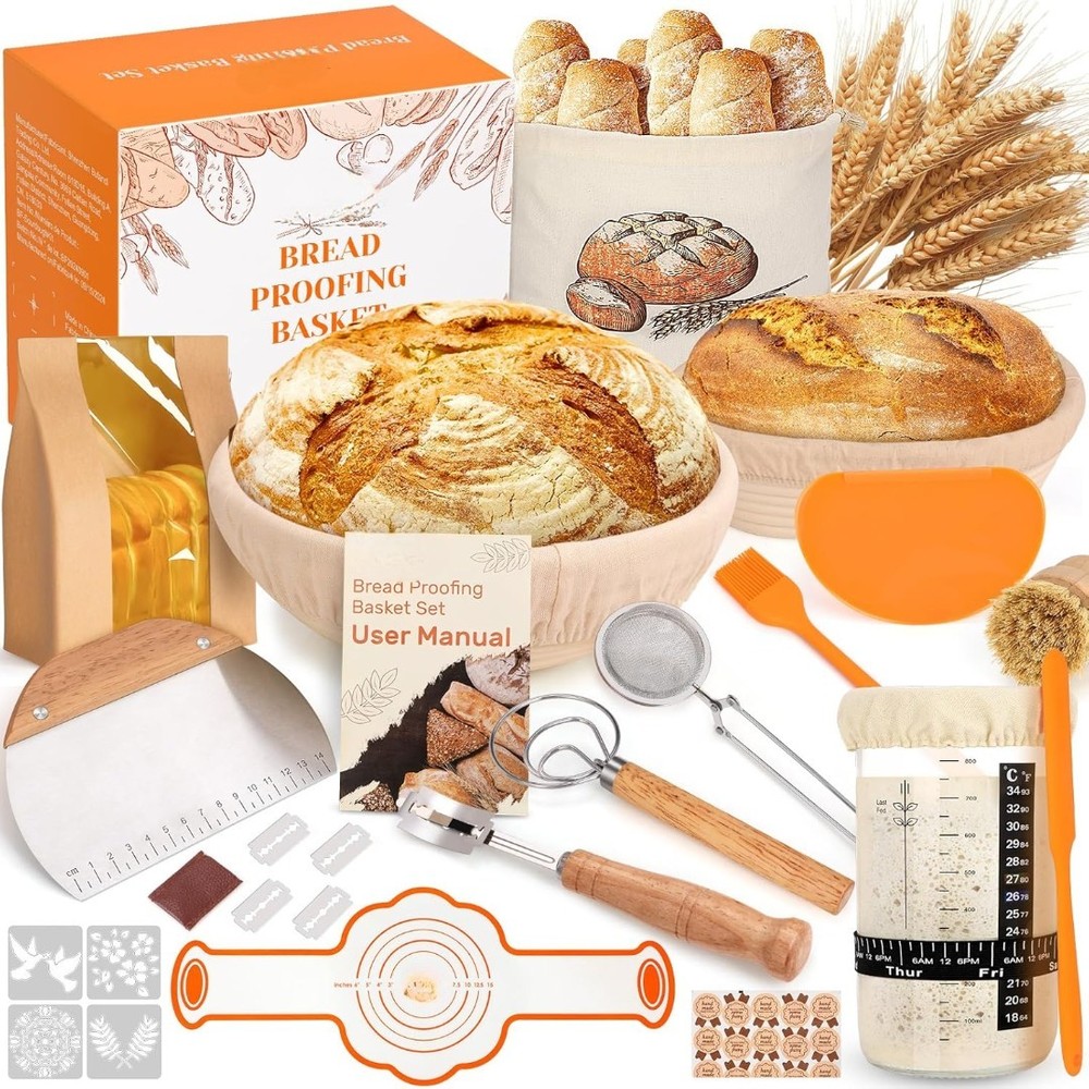 Sourdough Starter Kit with Jar 39pc Bread Baking Tools Gift Set Home