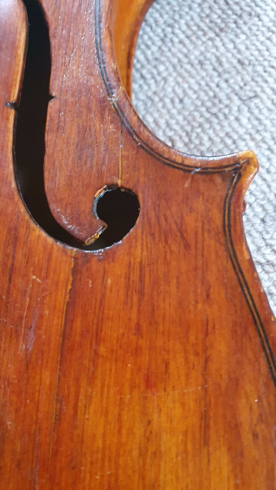 Nice, old 4/4 Violin violon, 1 part back, replaced neck, missing fingerboard!