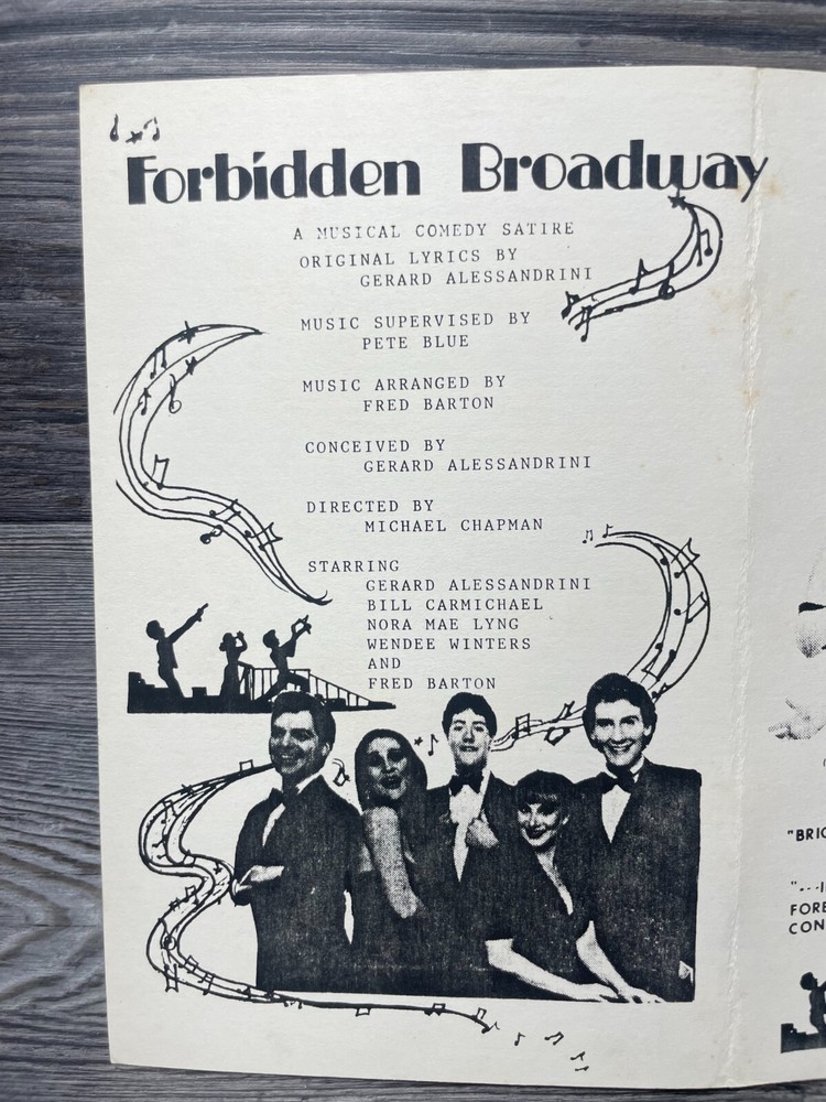 FORBIDDEN BROADWAY, PLAYBILL