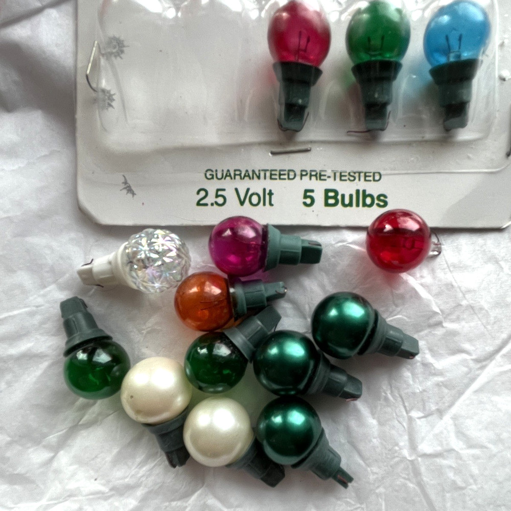 Vintage Christmas Joy Brite Globe Miniature Bulb Assembles 13 +1 Tested