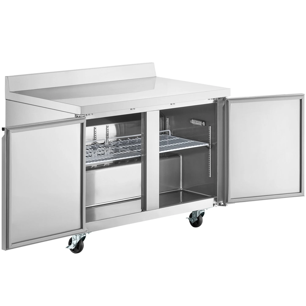 48" Two Door Worktop Refrigerator with 3 1/2" Backsplash