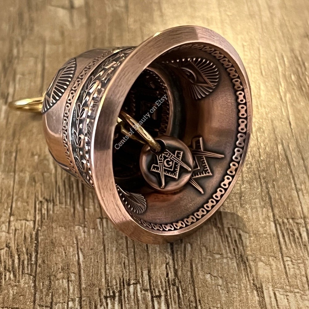 Handcrafted Freemason Bell - Motorcycle Bell - Custom Made From Coins!