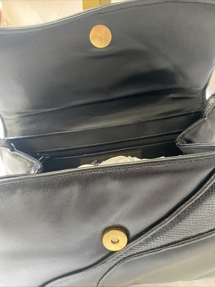 Barbara Miller Genuine Leather Handbag Black