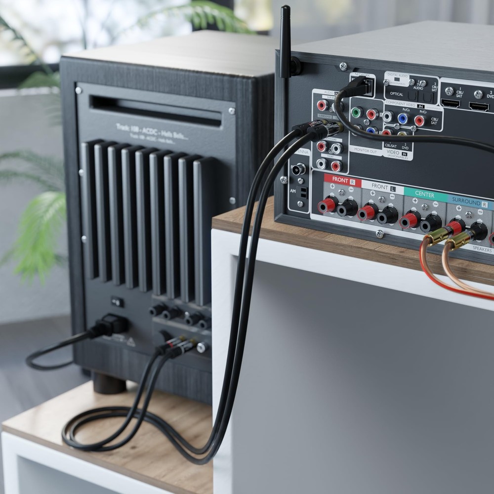 CableDirect – 6ft RCA/Phono Cable, 2 × 2 Plugs, Stereo Audio Cable, Practical...