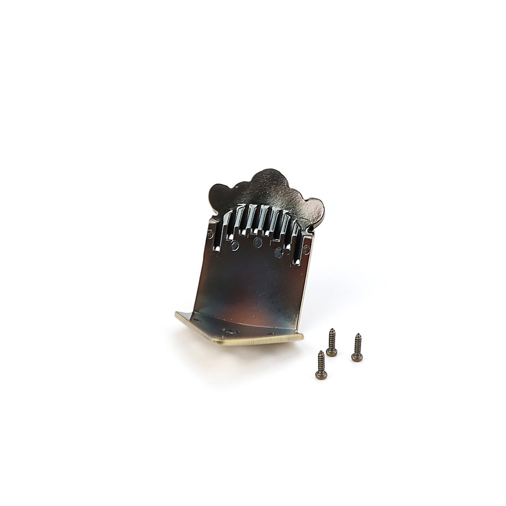 1pc 8 String Mandolin Tailpiece Feather Pattern Metal Bronze Color Mandolin
