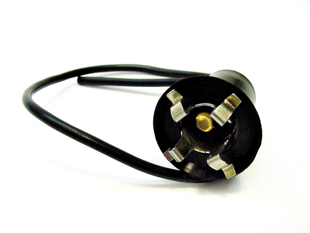 Interior Door License Plate Dash Courtesy Light Bulb Socket Pigtail Plug 5/8"