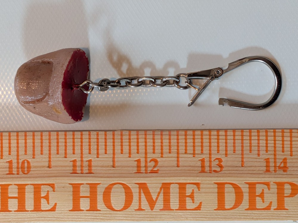 Severed Big Toe Key Ring
