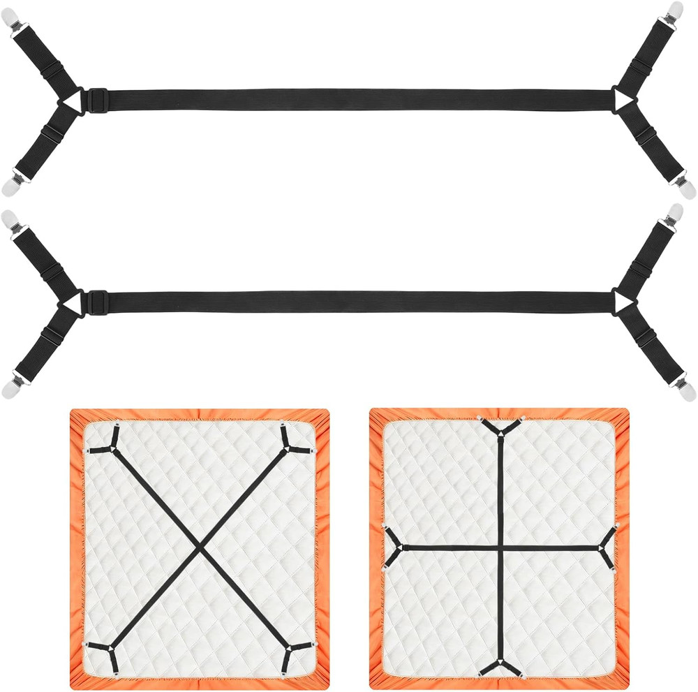 Bed Sheet Holder Straps 2PCS Adjustable Grippers Keep Sheets Tight Bed