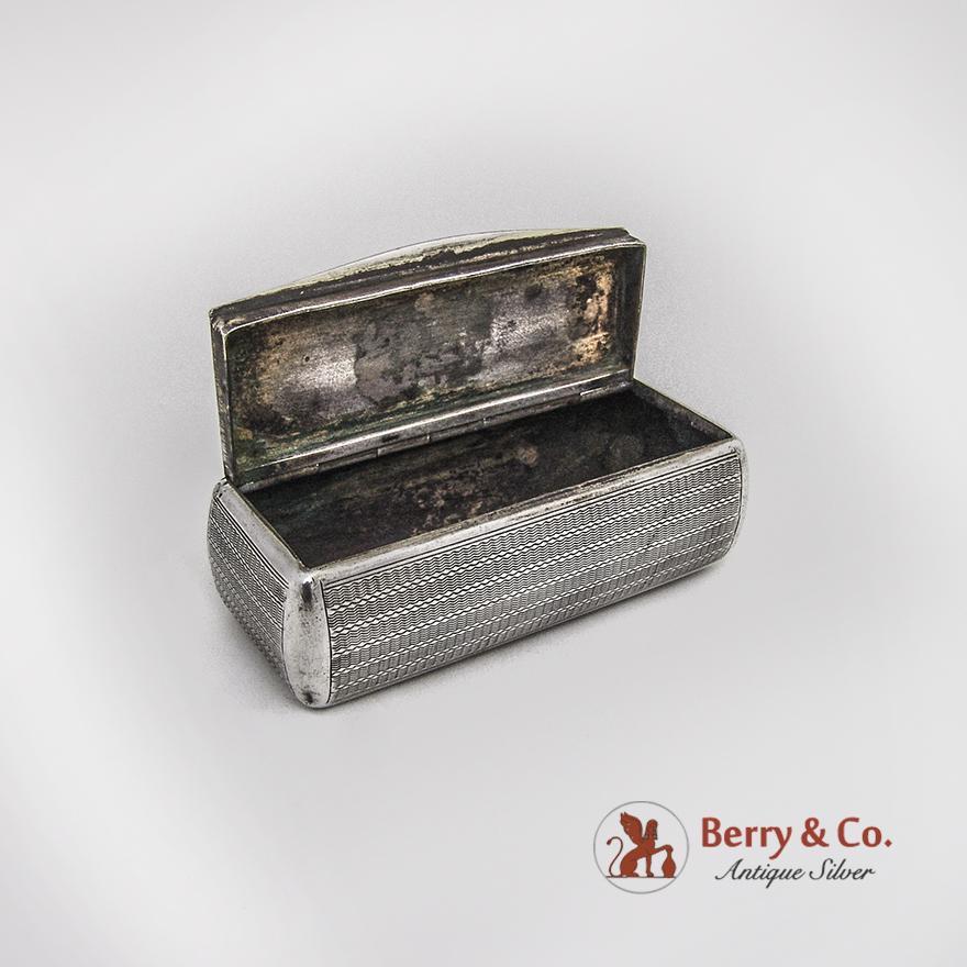 Engine Turned Scenic Snuff Box Austrian 875 Silver 1860