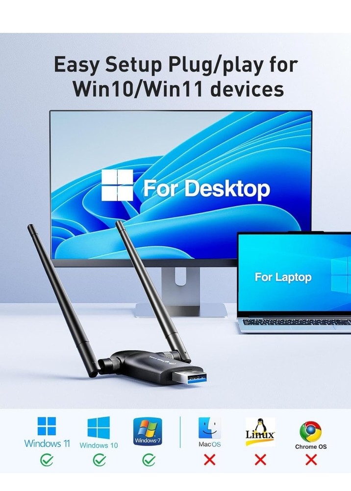 TECHKEY MODEL 6B29 DUAL BAND WIRELESS USB ADAPTER
