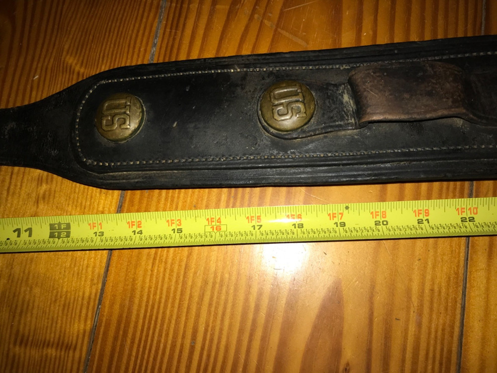 Old Black Leather Breast Collar(?) Strap Strecker Bros., Co.