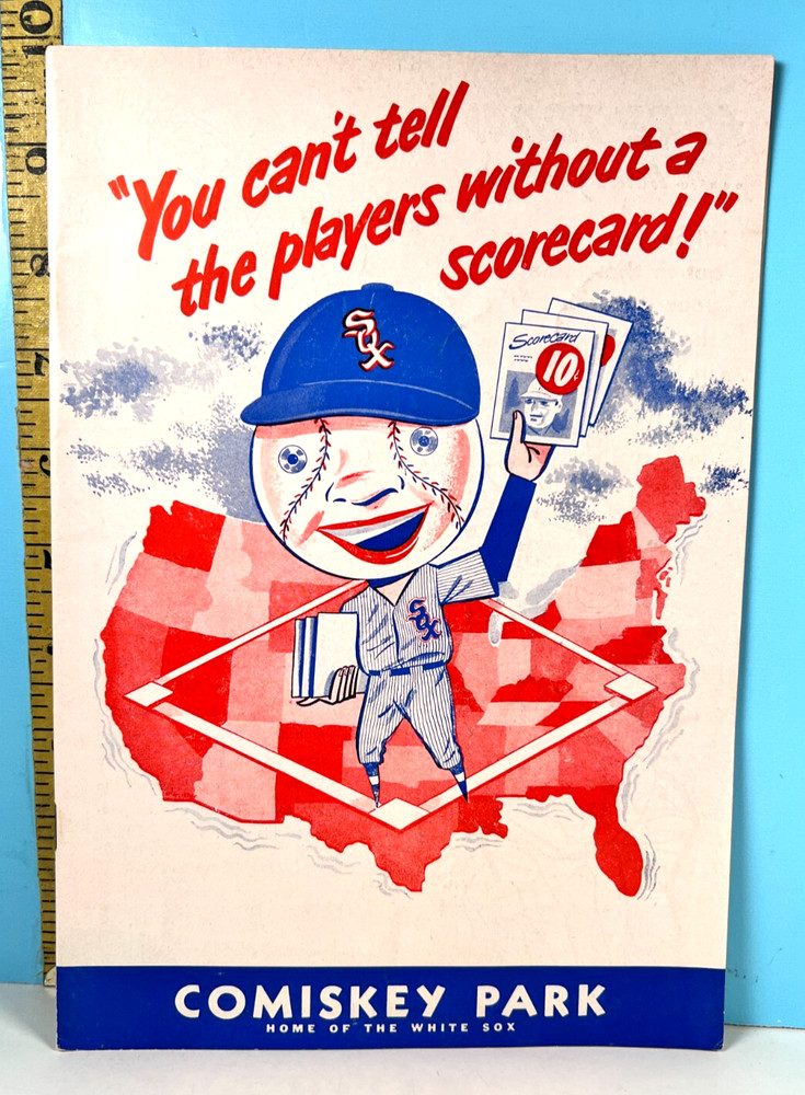 14 June 1952 Chicago White Sox Baseball Program v Boston Unscored 🔥