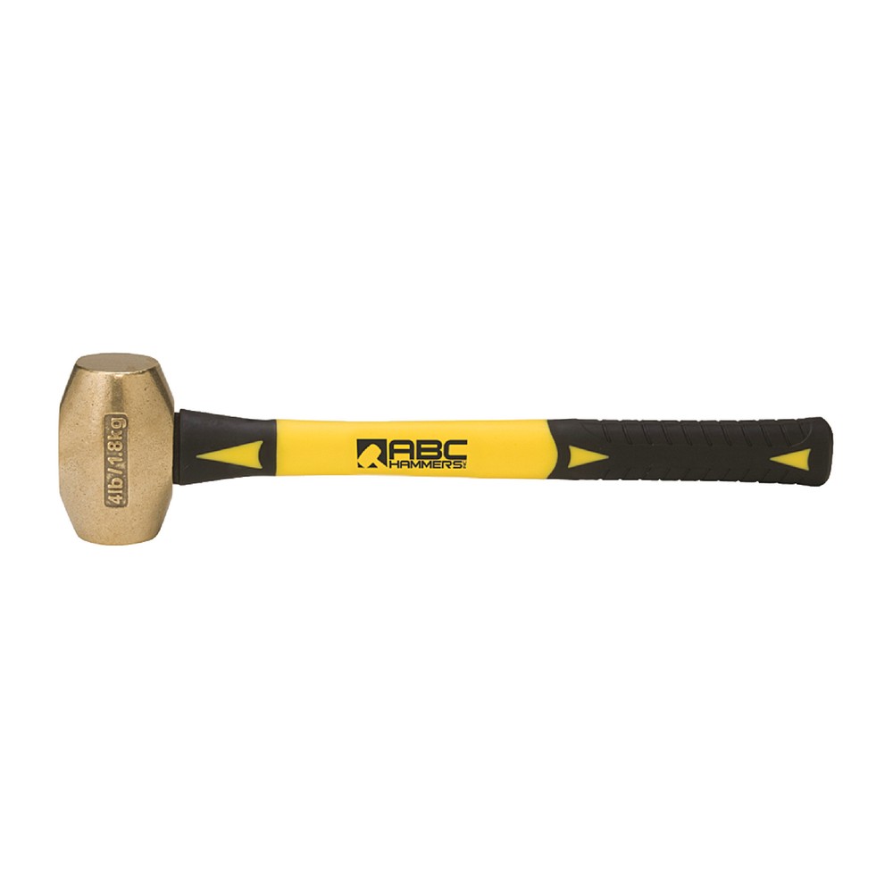 ABC Hammer ABC4BF 4 LB 14"Fiberglass Handle Brass Sledge Hammer