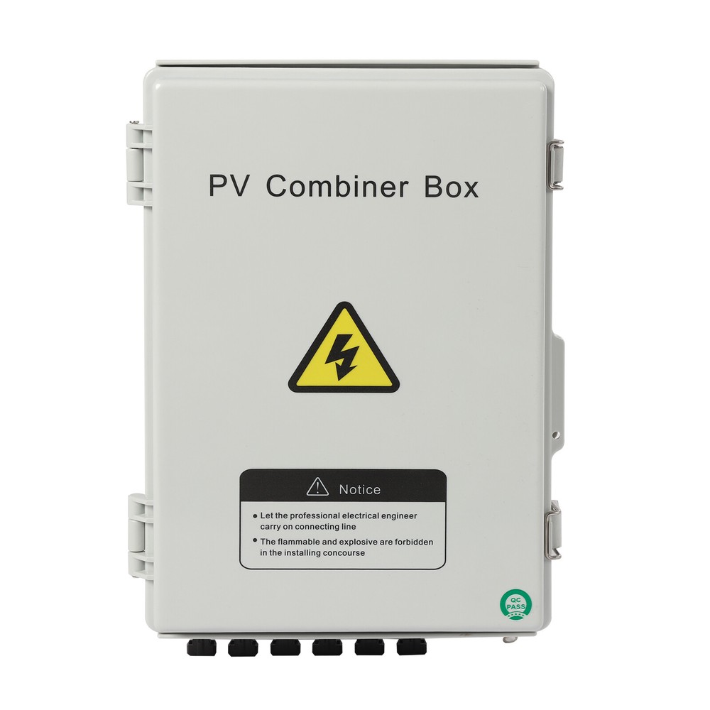 6 String Solar PV Combiner Box with 15A Circuit Breaker - Durable & Waterproof