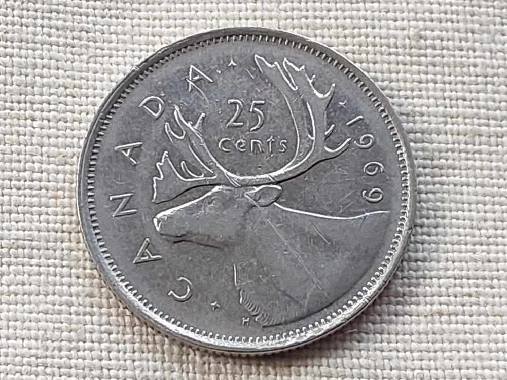 Canada 1969 25 cents coin