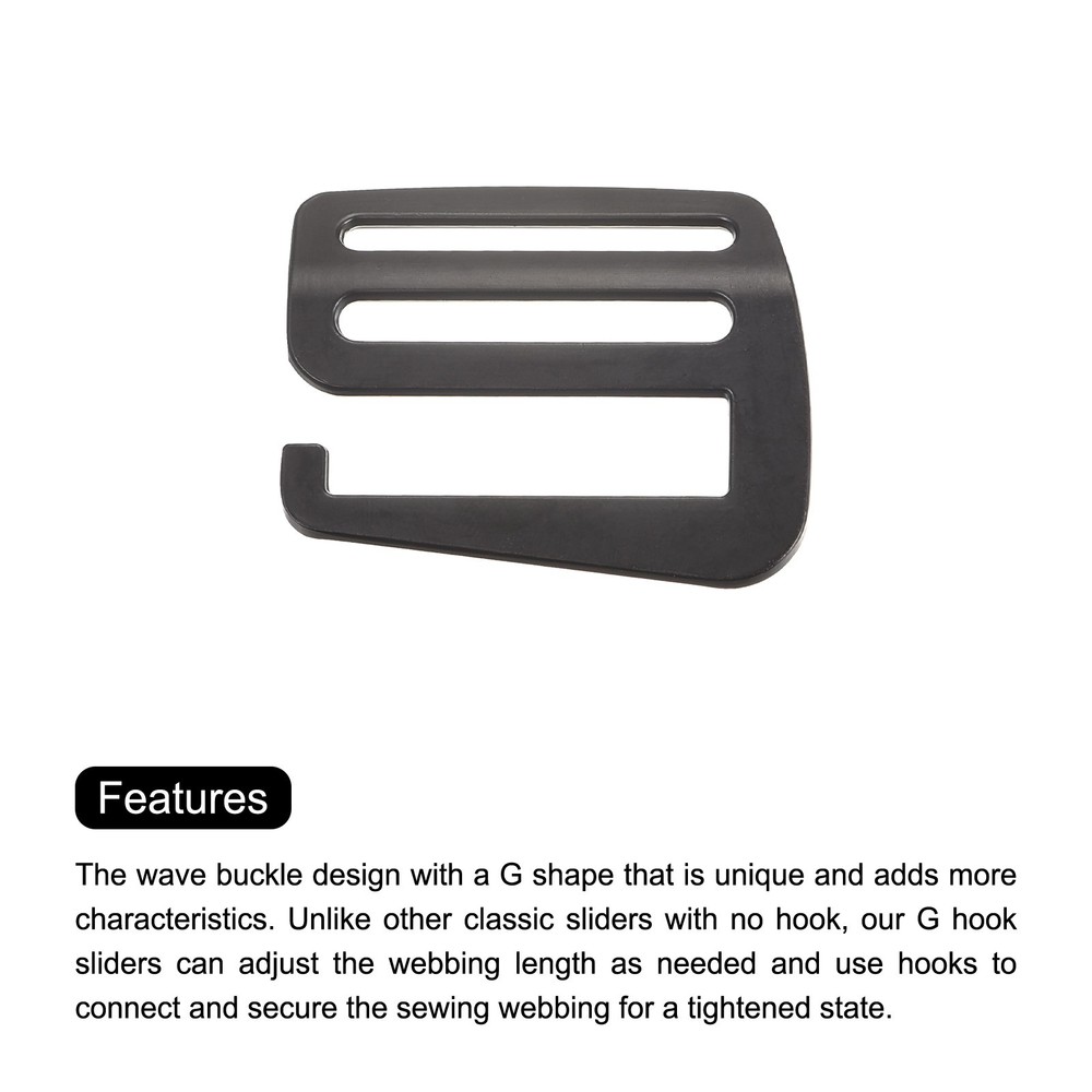 1.5" Webbing Release G Hook Buckle Adjuster for Backpack Strap, 4Pcs Matte Black