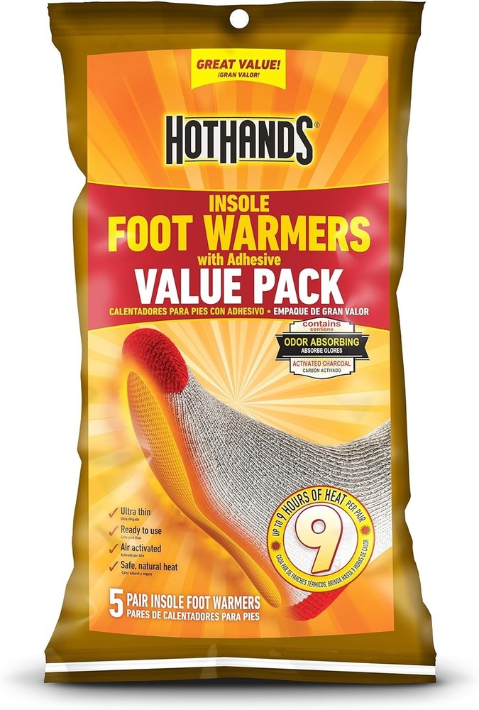 Insole Foot Warmers with Adhesive Value Pack 5-Pairs