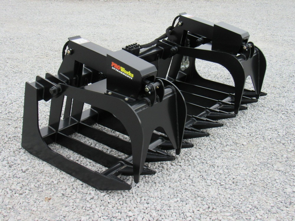 80" Heavy Duty Root Rake Grapple Bucket Attachment Fits Skid Steer Loader