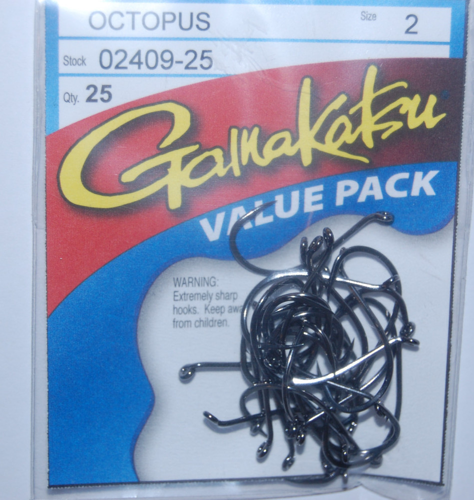 gamakatsu octopus hooks size 2  25 per pack 02409-25 value pack