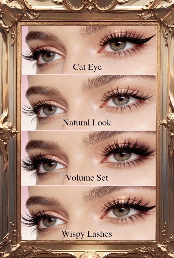 Laminated Waterproof Lash Style Reference Cards for Salon Upsell