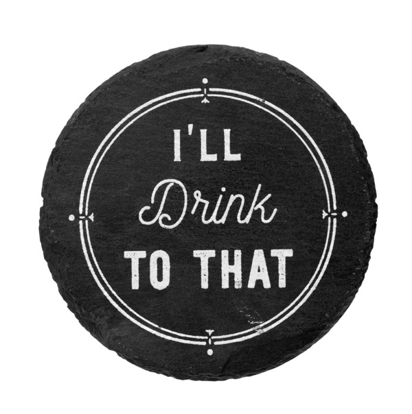 Midwest CBK Round Happy Hour Text Coasters (CB176167)