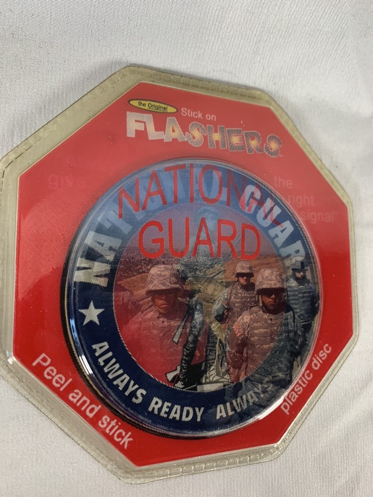 New Flasher Plastic Disc Image Changing Sticker US National Guard.