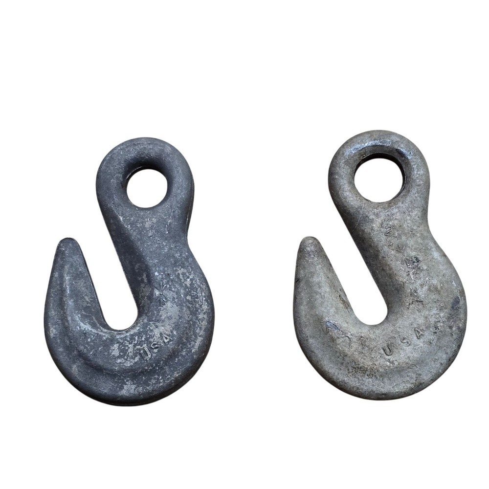 Set 3/8" Eye Chain Block Tackle Rigging Slip Hook Vintage USA