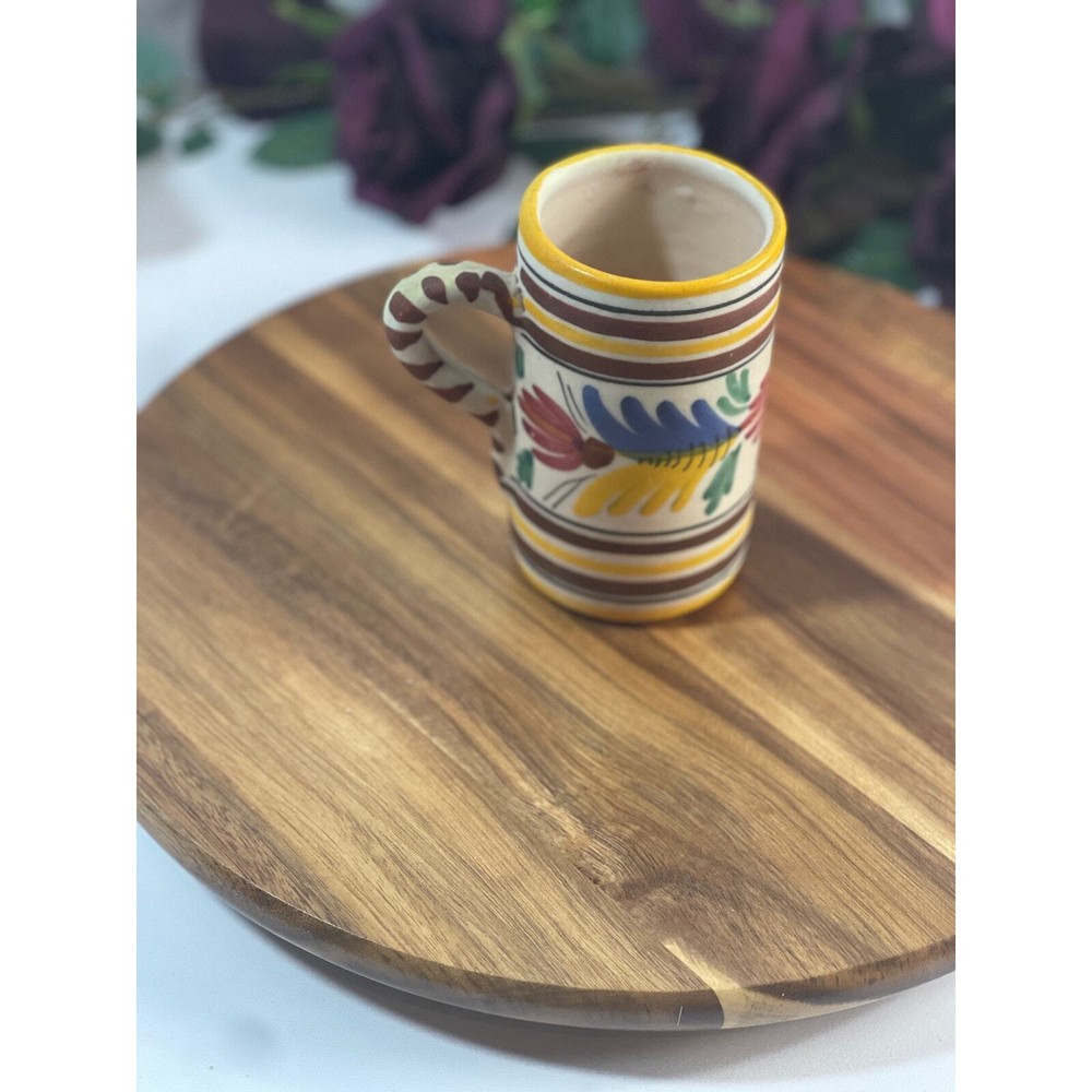 Unique Signed Artisan Hand-Painted Ceramic Mug | 5" Tall
