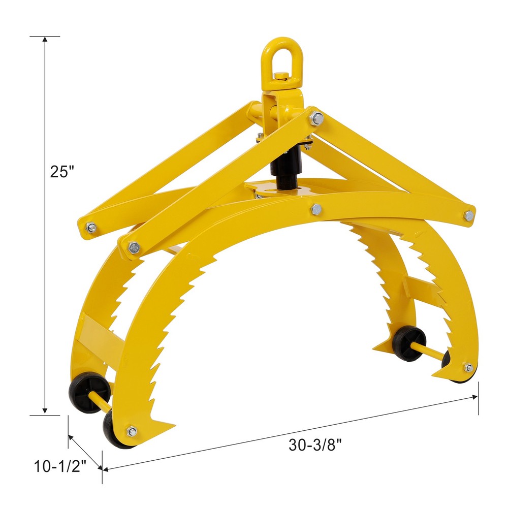 Automatic Grip and Release Log Tongs 360° Swivel, 3300 LBS Load Capacity