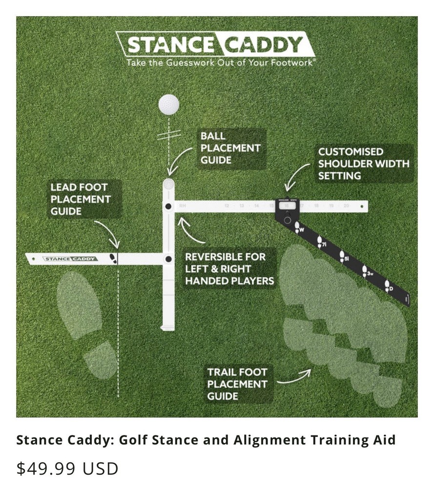 Stance Caddy Golf Stance and Alignment Training Aid – Setup Left and Right Ha