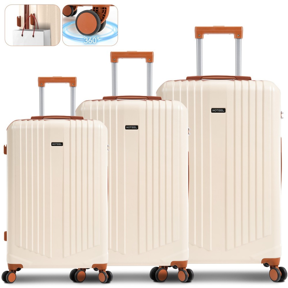 Luggage Sets 3-Piece Expandable Hard Shell Suitcase w/ Spinner Wheels TSA Lock