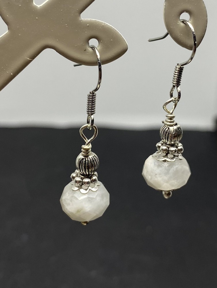 Blue Moonstone Genuine Stone Handmade Earrings