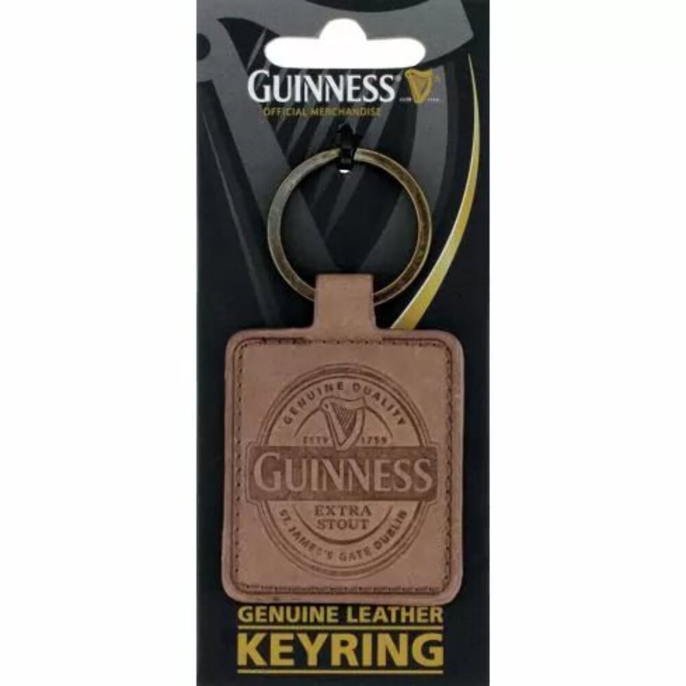 Guinness Brown Leather Keyring