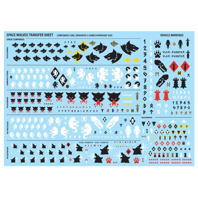Space Wolves - Transfer Sheet/Decals - Warhammer 40K
