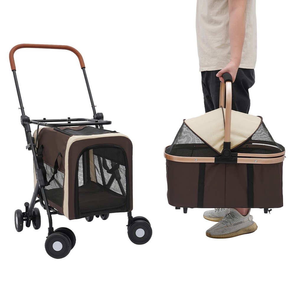 Dog & Cat Stroller, Foldable Pet Stroller, Foldable Pet Stroller for Small & Med