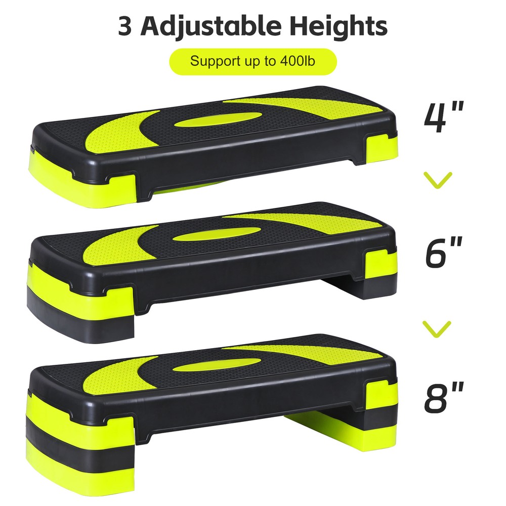 30'' Aerobic Exercise Step Adjustable Aerobic Stepper for Workout Indoor Yellow