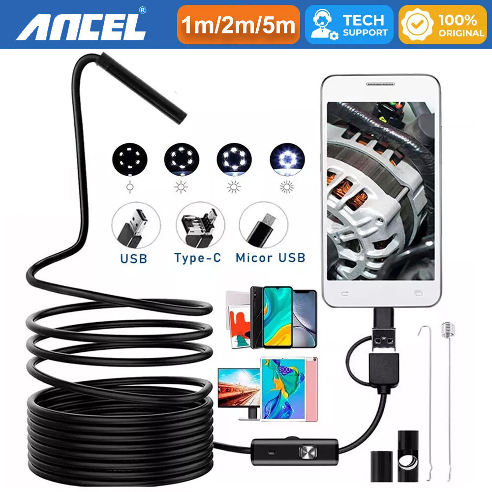 7mm USB Endoscope Borescope Inspection Tube HD Camera For Android Mobile PC Mac
