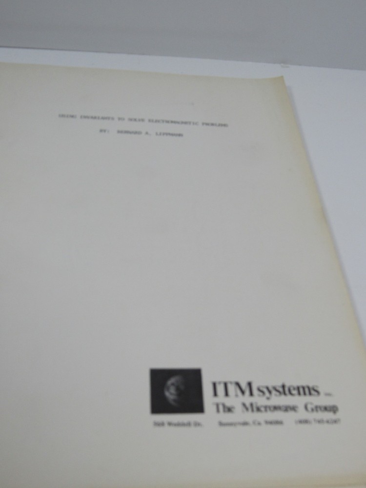 4 ITM Systems The Microwave Group Bernard A. Lippmann Work Books #BS