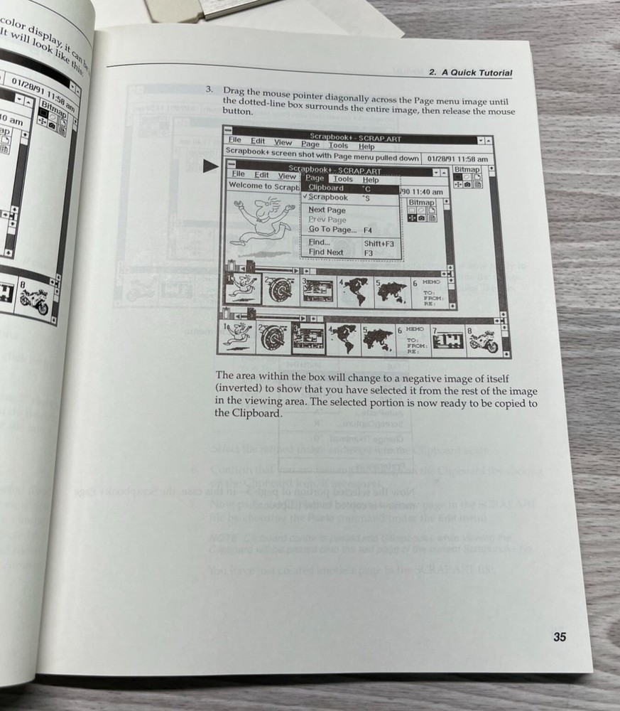 Scrapbook+ Version 2.2 Floppy Disk Software Instructions 1992 Central Point