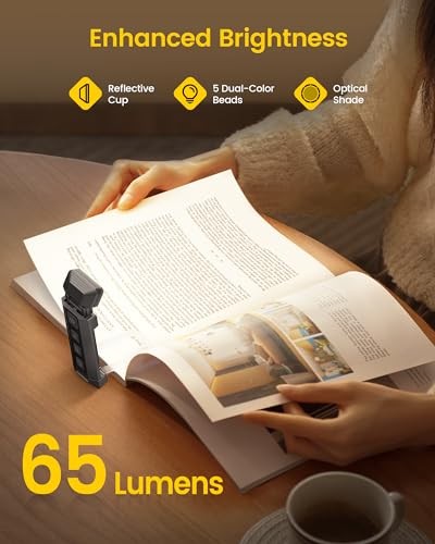 Extendable Book Lights for Reading at Night, 5 Enhanced Brightness & 3 Gray